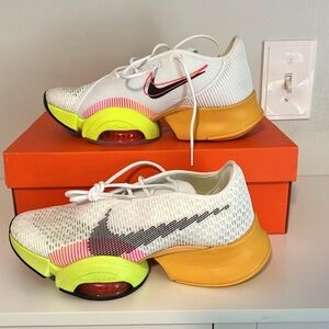 Nike Women's White and Yellow Athletic Shoes W Nike Air Zoom Superrep 2 Nike Wom